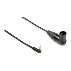 Remote Audio CAHDXIFBR Unbalanced Adapter Cable for ARRI Alexa: The cable with its right-angle 3.5mm plug and XLR5M.