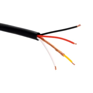 Remote Audio CAHPS Bulk Cable for Talkback Headsets (Sold per Foot): The bulk cable stripped to show its four conductors.