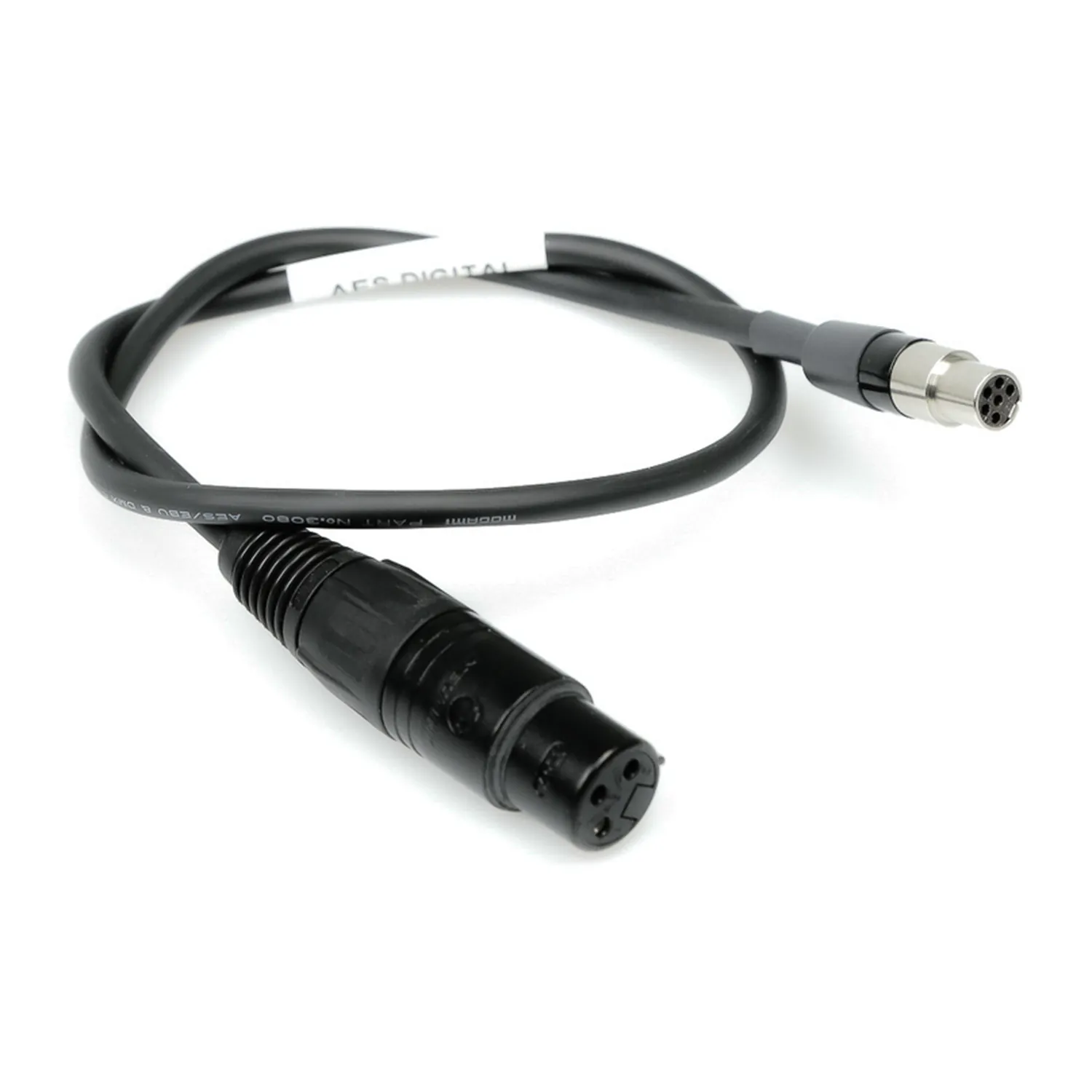 Remote Audio CALECAES AES3 Cable for Lectrosonics DCHT: The 18 in cable with its XLR3F and TA6F.