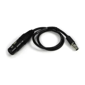 Remote Audio CALECXL3/5L Unbalanced Line Level Adapter XLR3F to TA5F: The XLR3F connector and the TA5F connector on the 18 in cable.