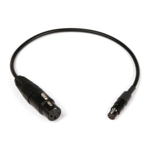Remote Audio CALECXM12 Unbalanced Mic Level Adapter XLR3F to TA5F: The cable with its XLR3F and TA5F.