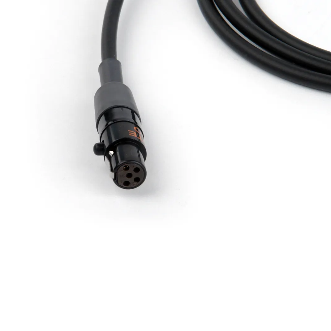 Remote Audio CALECXM Unbalanced Mic Level Adapter XLR3F to TA5F (4 ft): The TA5F up close.