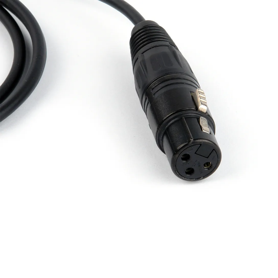 Remote Audio CALECXM Unbalanced Mic Level Adapter XLR3F to TA5F (4 ft): The XLR3F up close.