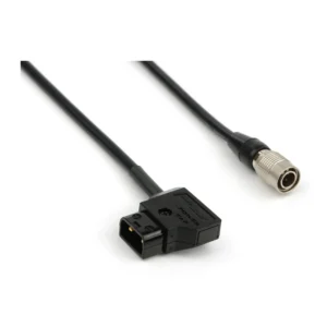 Remote Audio CAPTAPHIR DC Power Cable D-Tap to 4-Pin Hirose Male: The cable's D-Tap plug and 4-pin Hirose connector.