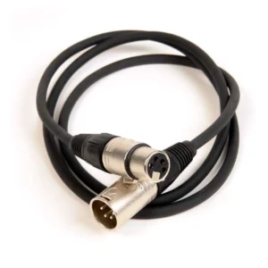 Remote Audio CAPWRX41M Powerflex DC Power Cable XLR4M to XLR4F: The coiled cable with its XLR4M and XLR4F.