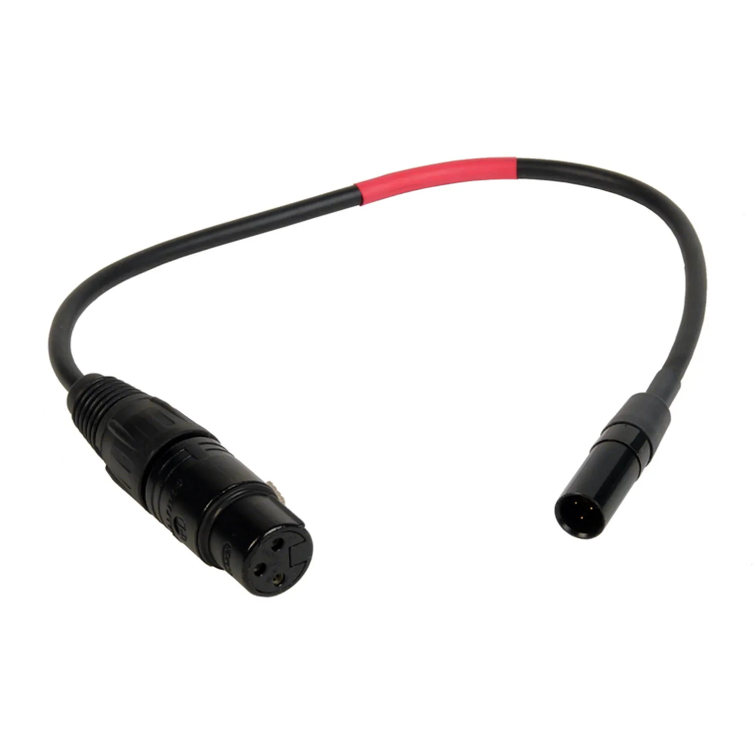 Remote Audio CAREDXL3/3LNP Balanced Camera Adapter XLR3F to TA3M: The cable with its XLR3F and TA3M.