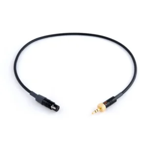 Remote Audio CASDT3/3.5 Adapter Cable for Tape/Mix Out to Sennheiser: The 18 in cable with its TA3F and 3.5 mm locking plug.