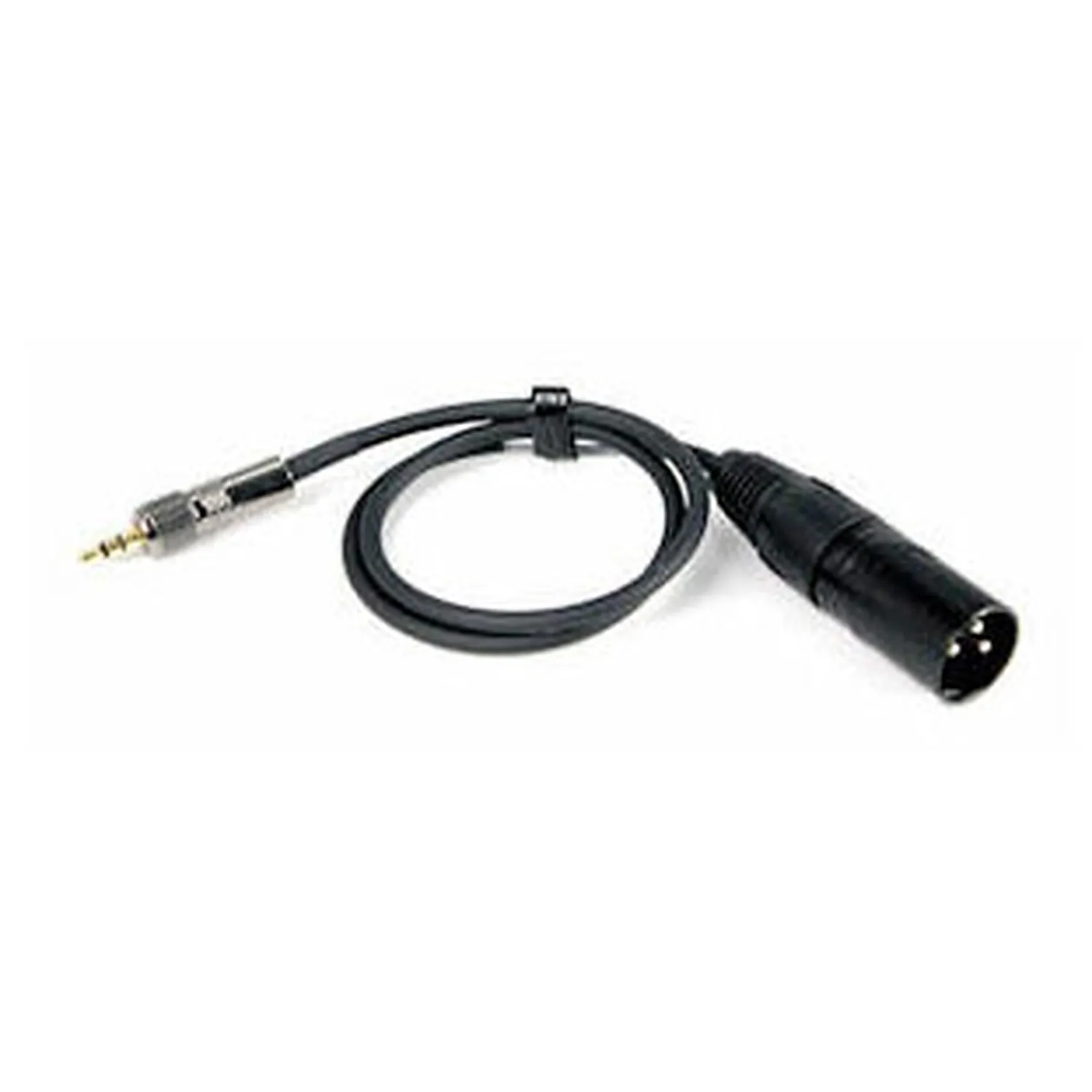 Remote Audio CASENEK100 Unbalanced Adapter for Sennheiser Receivers: The 18 in cable with its 3.5 mm locking plug and XLR3M.