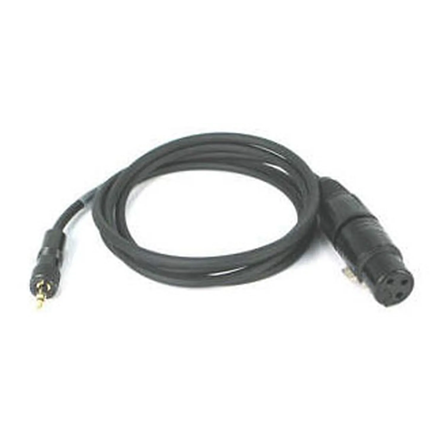 Remote Audio CASENSK100XMC48 Mic Level Adapter for Sennheiser (4 ft): The cable with its XLR3F and 3.5 mm locking plug.