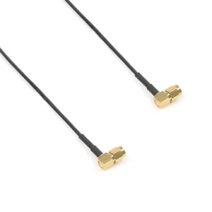 Remote Audio CASMARL24X2 50 Ohm SMA Antenna Cables (Set of Two): A 50 ohm antenna cable with right-angle SMA plugs at both ends.