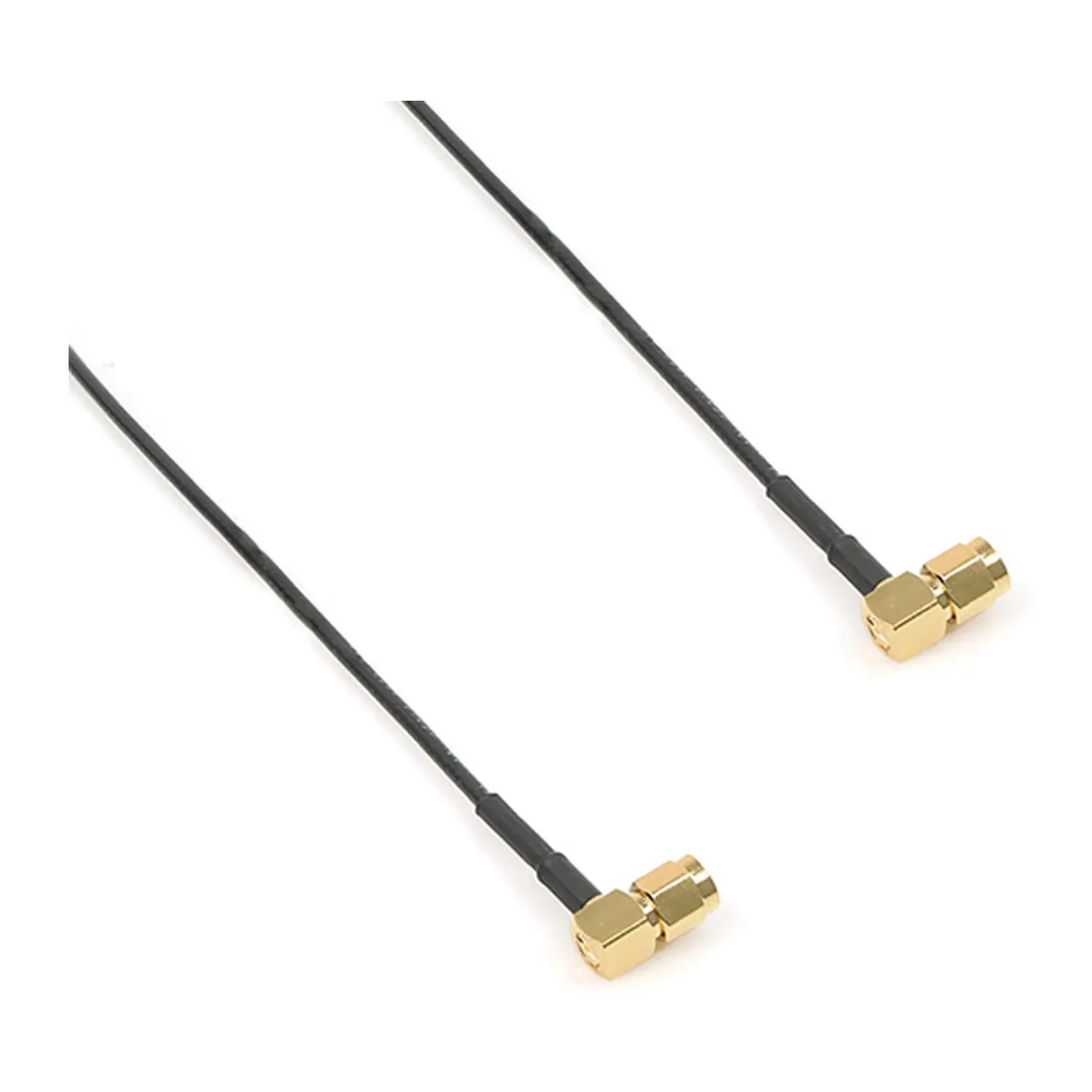 Remote Audio CASMARL24X2 50 Ohm SMA Antenna Cables (Set of Two): A 50 ohm antenna cable with right-angle SMA plugs at both ends.