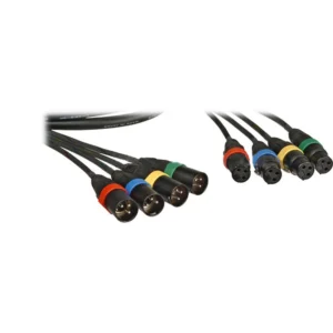 Remote Audio CASNSQ4PXL25 Balanced 4-Channel XLR Snake: The snake's color-coded XLR3M and XLR3F fans.