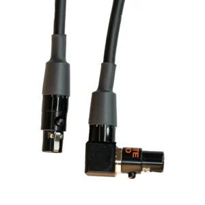 Remote Audio CAT3FRT3F24 Jumper Cable TA3F RA to TA3F (2 ft): The TA3F and the right-angle TA3F ends.