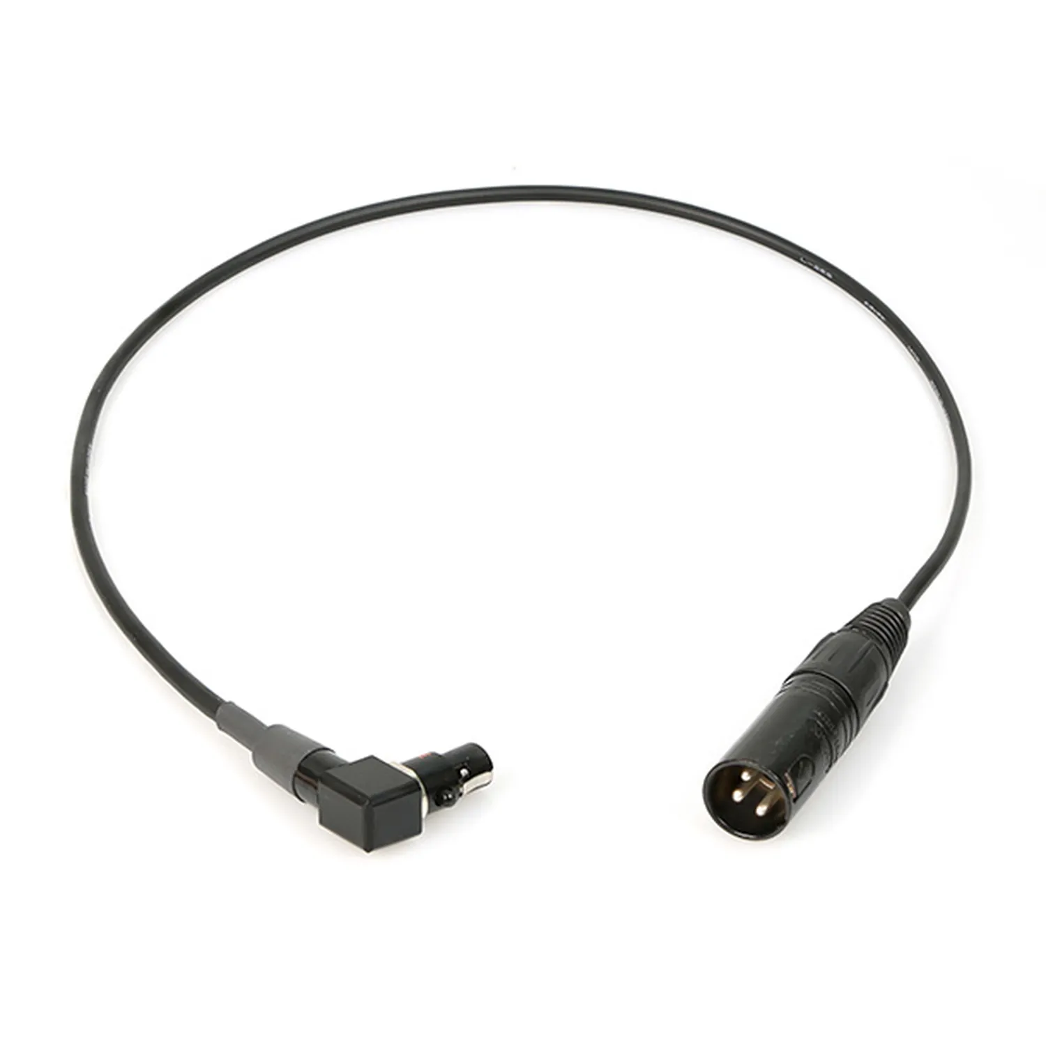 Remote Audio CAT3FRX3M24 Balanced Adapter Cable TA3F to XLR3M: The cable with its right-angle TA3F and XLR3M.