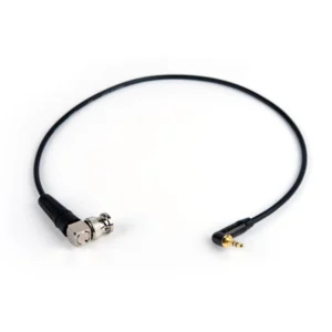 Remote Audio CATC1/8BNC Timecode Adapter Cable 3.5mm to BNC: The full 18 in cable with its right-angle 3.5 mm and BNC plugs.