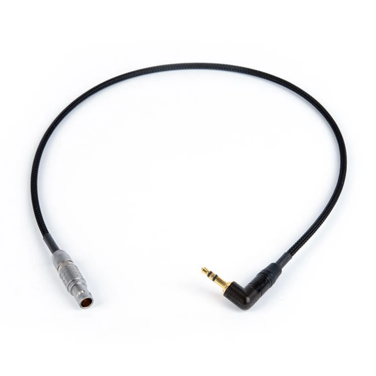 Remote Audio CATCLEMO1/8 Timecode Adapter Cable 5-Pin Lemo to 3.5mm: The cable with its 5-pin Lemo-style plug and right-angle 3.5 mm plug.