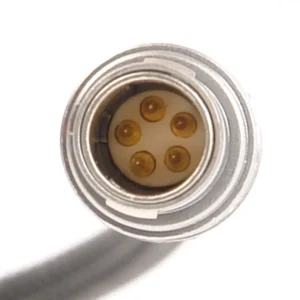 Remote Audio CATCLL Timecode Cable 5-Pin Lemo to 5-Pin Lemo: The 5-pin Lemo-style plug face.