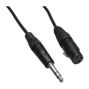 Remote Audio CAX3F1/418 Balanced Adapter XLR3F to 1/4 in TRS: The cable with its XLR3F and 1/4 in TRS plug.