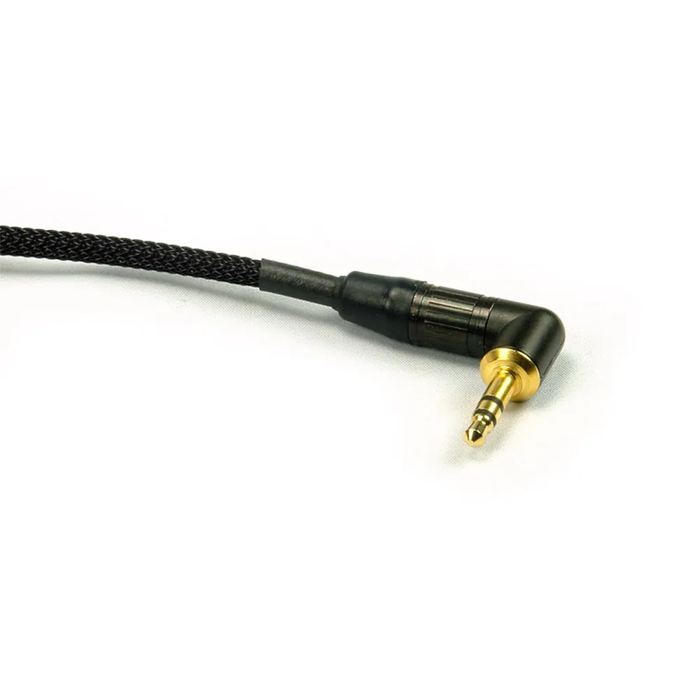 Remote Audio CAX3F1/8BAL Balanced Adapter for Red Epic and Scarlet: The gold right-angle 3.5 mm plug up close.