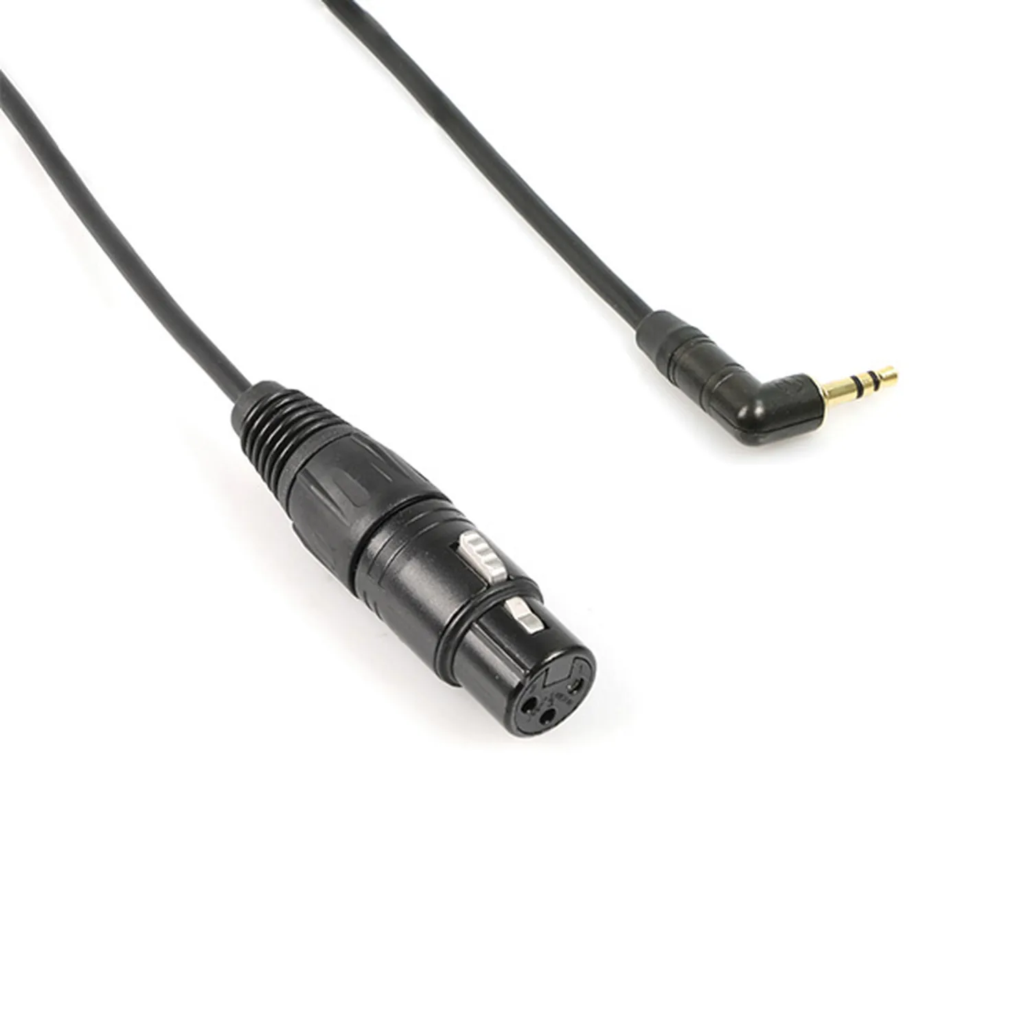 Remote Audio CAX3F1/8MSD Unbalanced Adapter XLR3F to 3.5mm RA: The XLR3F and the right-angle 3.5 mm plug.