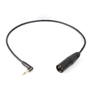 Remote Audio CAX3M1/8MSPAD 3.5mm TS to XLR3M Adapter with 40 dB Pad: The cable with its right-angle 3.5 mm TS plug and XLR3M.