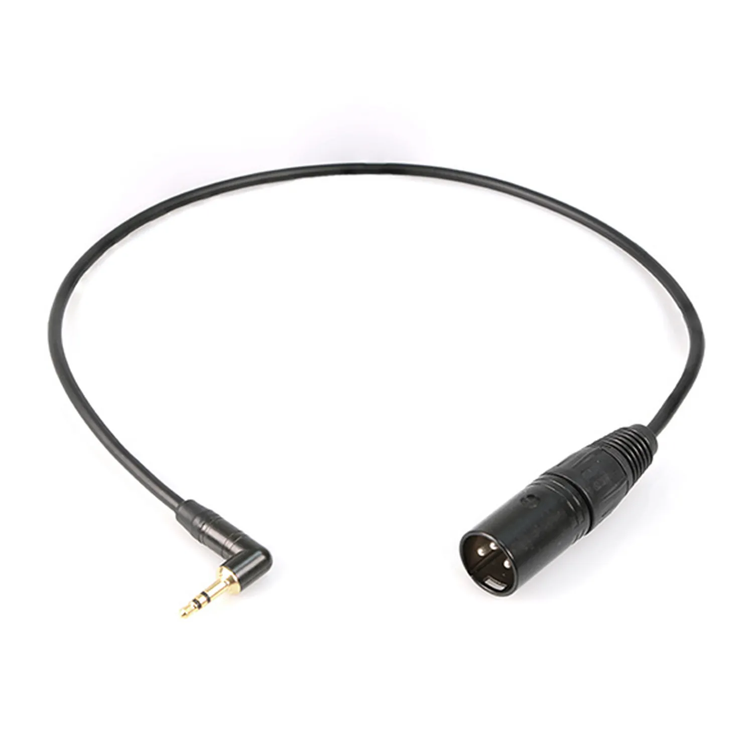 Remote Audio CAX3M1/8MSPAD 3.5mm TS to XLR3M Adapter with 40 dB Pad: The cable with its right-angle 3.5 mm TS plug and XLR3M.