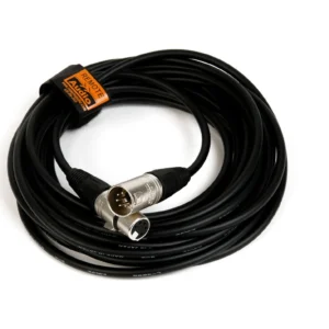 Remote Audio CAX5QN25 Balanced Stereo XLR Cable XLR5F to XLR5M (25 ft): The 25 ft cable coiled with its XLR5 ends.