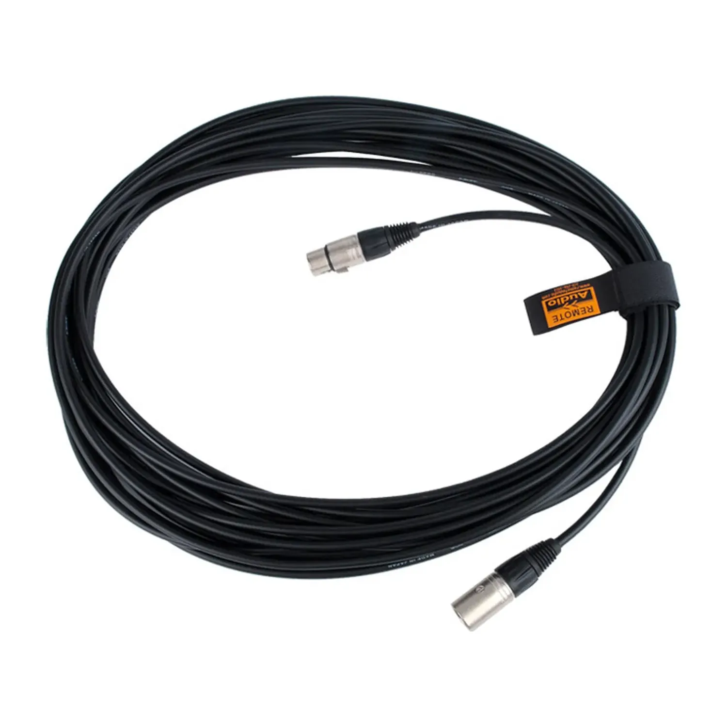 Remote Audio CAX5QN50 Balanced Stereo XLR Cable XLR5F to XLR5M (50 ft): The 50 ft cable coiled with its XLR5 ends.