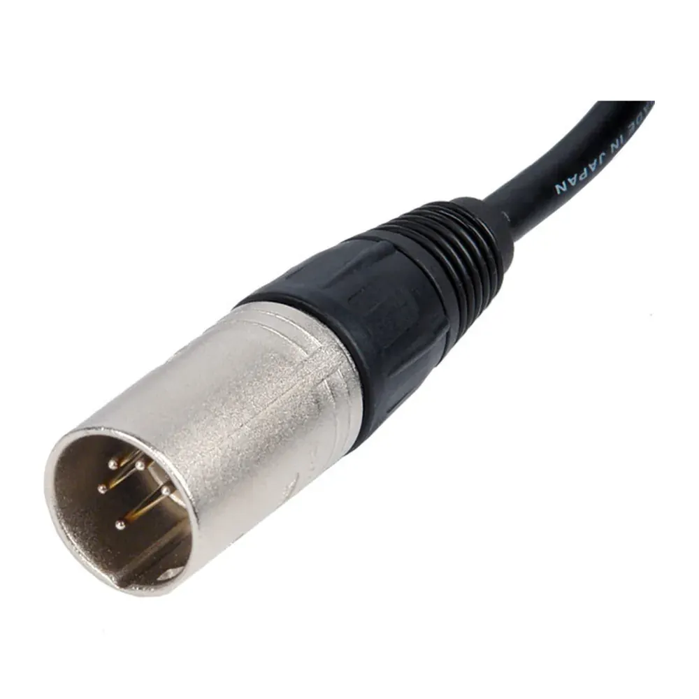 Remote Audio CAX5QN50 Balanced Stereo XLR Cable XLR5F to XLR5M (50 ft): The XLR5M plug up close.