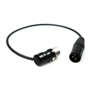 Remote Audio CAXJ12LPF Balanced Jumper Cable XLR3F to XLR3M: The jumper with its low-profile XLR3F and XLR3M.