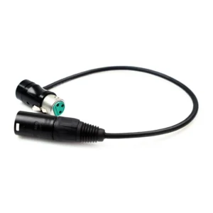 Remote Audio CAXJ12LPF Balanced Jumper Cable XLR3F to XLR3M: The jumper with the low-profile XLR3F in front.