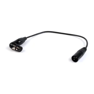 Remote Audio CAXJ12RT Balanced Jumper Cable XLR3F RA to XLR3M: The 12 in jumper with its right-angle XLR3F and XLR3M.