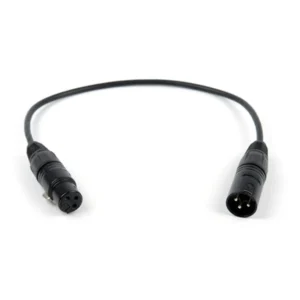 Remote Audio CAXJ12S Balanced Jumper Cable XLR3F to XLR3M (12 in): The 12 in jumper with its XLR3F and XLR3M.