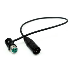 Remote Audio CAXJ18LPF Balanced Jumper XLR3F Low Profile to XLR3M: The cable with its low-profile XLR3F and straight XLR3M.