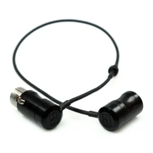Remote Audio CAXJBLPMF Balanced Low Profile Jumper XLR3F to XLR3M: The jumper's two low-profile connector caps.