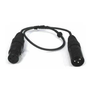 Remote Audio CAXJB Balanced Jumper Cable with Zeppelin Grommet: The jumper with its XLR3F, XLR3M, and grommet.