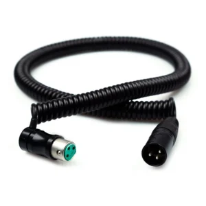 Remote Audio CAXJCOILLPF Coiled Jumper Low-Profile XLR3F to XLR3M: Coiled jumper with its low-profile XLR3F and XLR3M ends.