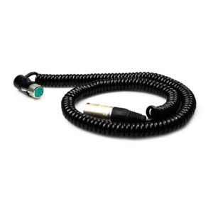 Remote Audio CAXJCOILSTLPF Stereo Coiled Jumper XLR5F to XLR5M: The coiled cable from the low-profile XLR5F end.
