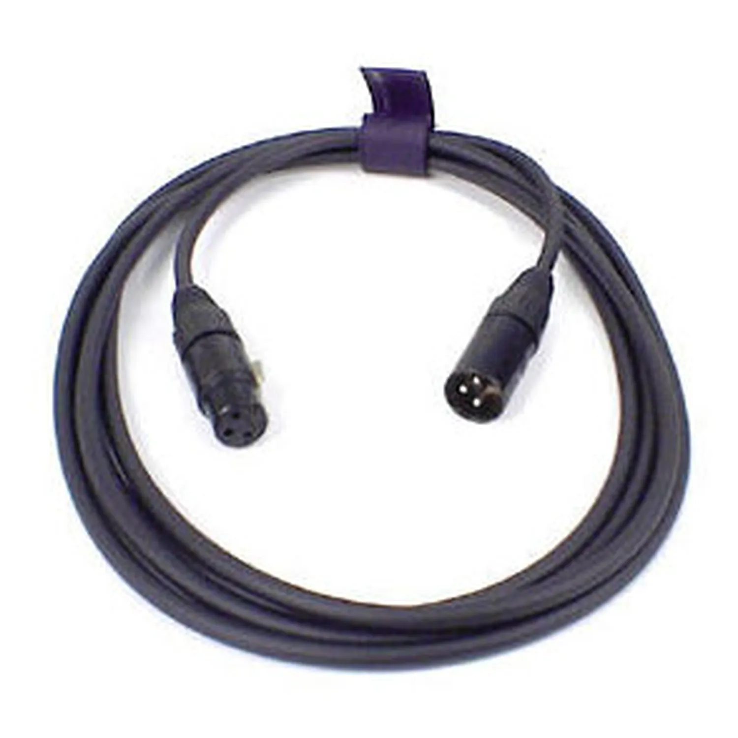 Remote Audio CAXLRQN10 Balanced Mic Cable XLR3F to XLR3M 10ft: The 10 ft cable coiled with its XLR ends.