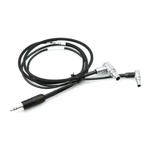 Remote Audio CAZERXAMINI Breakout Cable Zaxcom ERX to Alexa Mini: The breakout with its 3.5 mm plug and two right-angle Lemo plugs.
