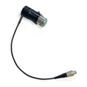 Remote Audio CAZMTBM Boom Cable for Zaxcom ZMT XLR3F to 3-Pin Lemo: The cable with its low-profile XLR3F and right-angle 3-pin Lemo.