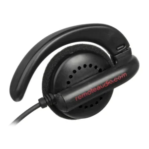 Remote Audio Ear Bud Earphone with Swivel Hook: Ear Bud earphone with its swivel ear hook.