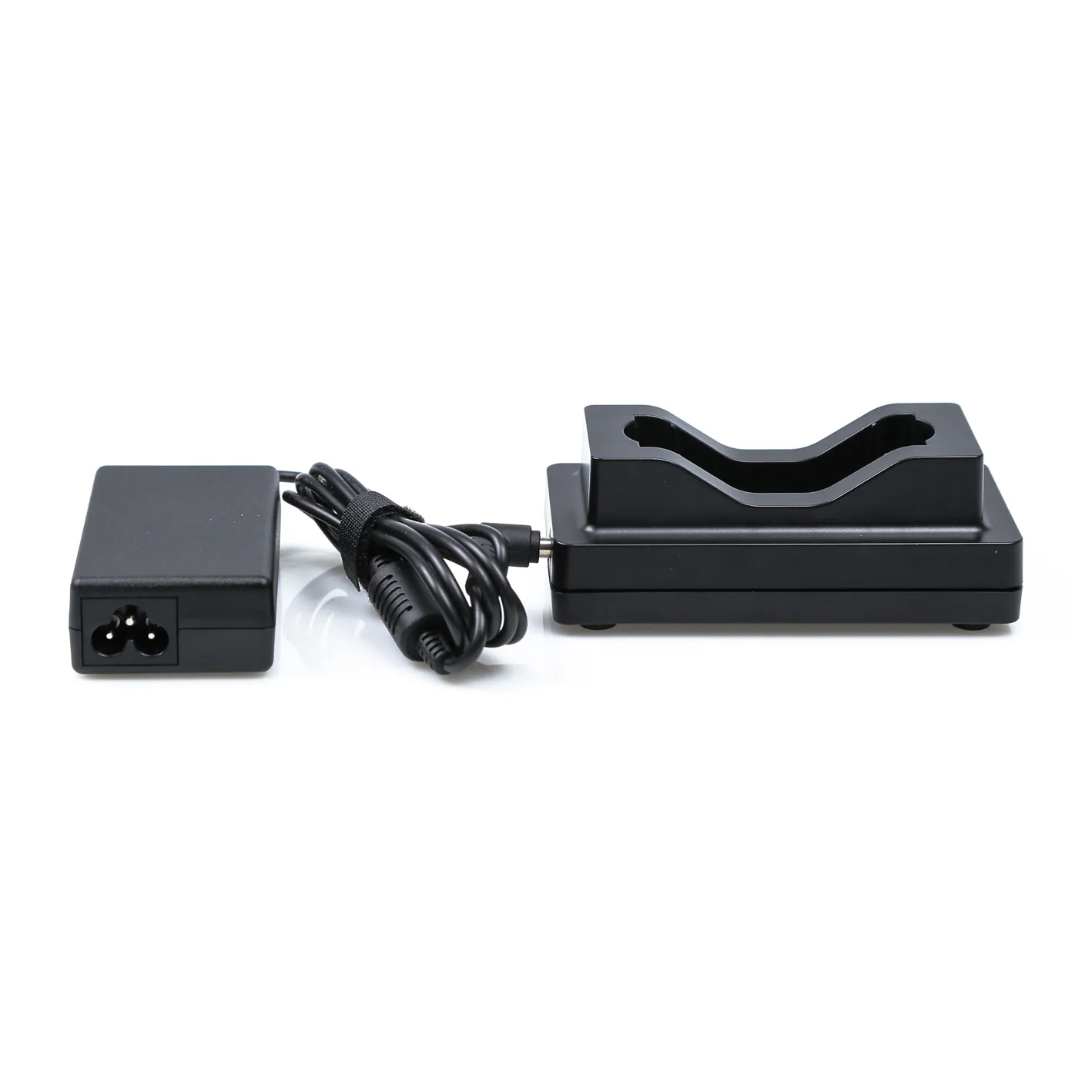 Remote Audio HIQCH1 Hi-Q Single-Bay Battery Charger: Charger and power supply from the side.