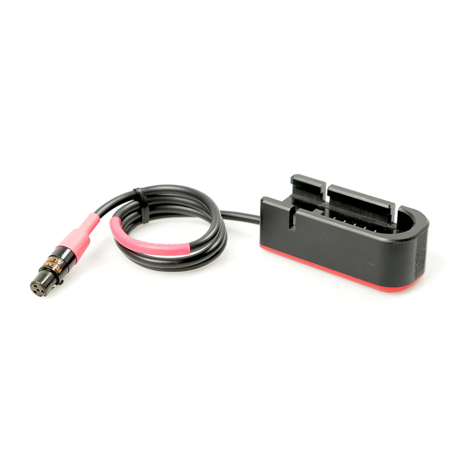 Remote Audio HIQCS1 Hi-Q SmartCup TA4 Smart Input Cable: SmartCup with its red bottom plate and TA4 cable.