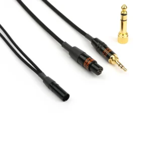 Remote Audio HSADEBLEC Headset Breakout Cable for Lectrosonics: The TA5M, TA5F, and 3.5 mm plug with its 1/4 in adapter up close.