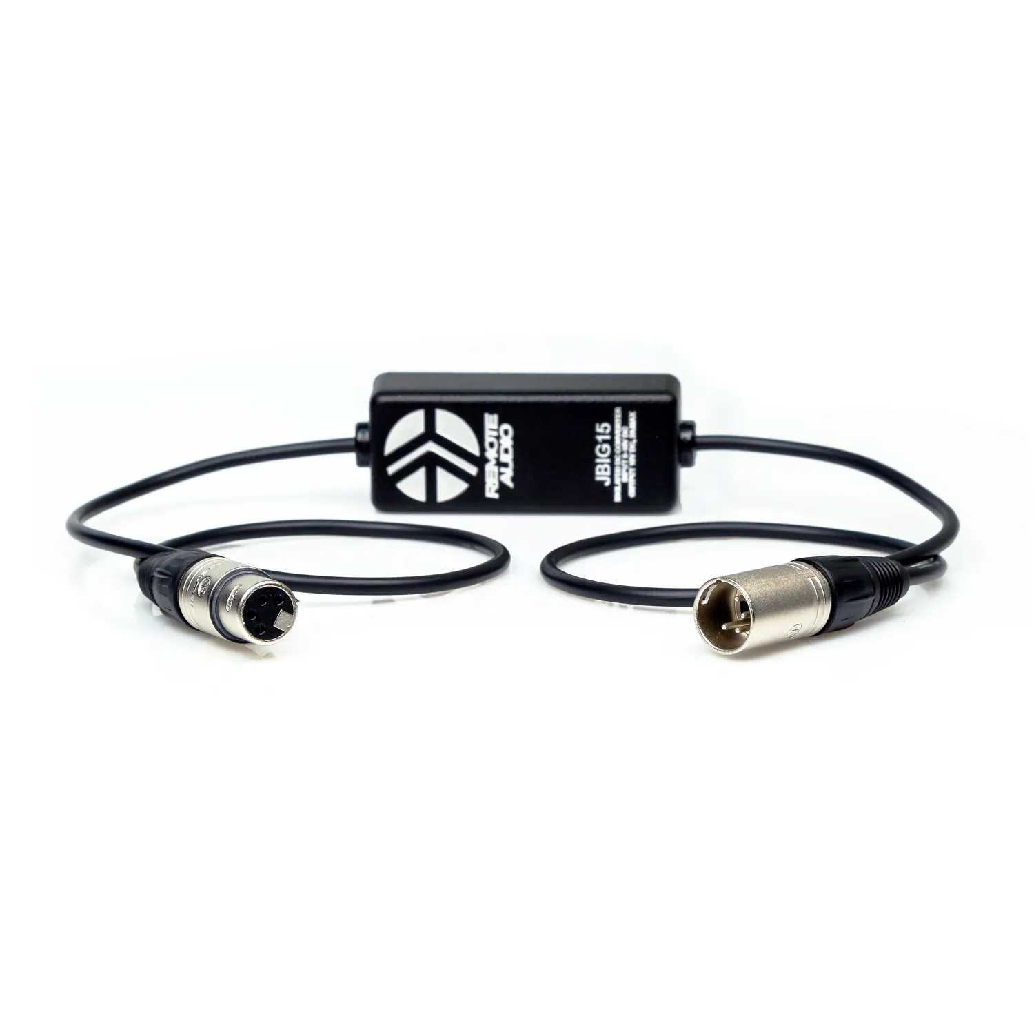 Remote Audio Big Juicer JBIG15 DC Power Converter: The converter with its cables laid out.