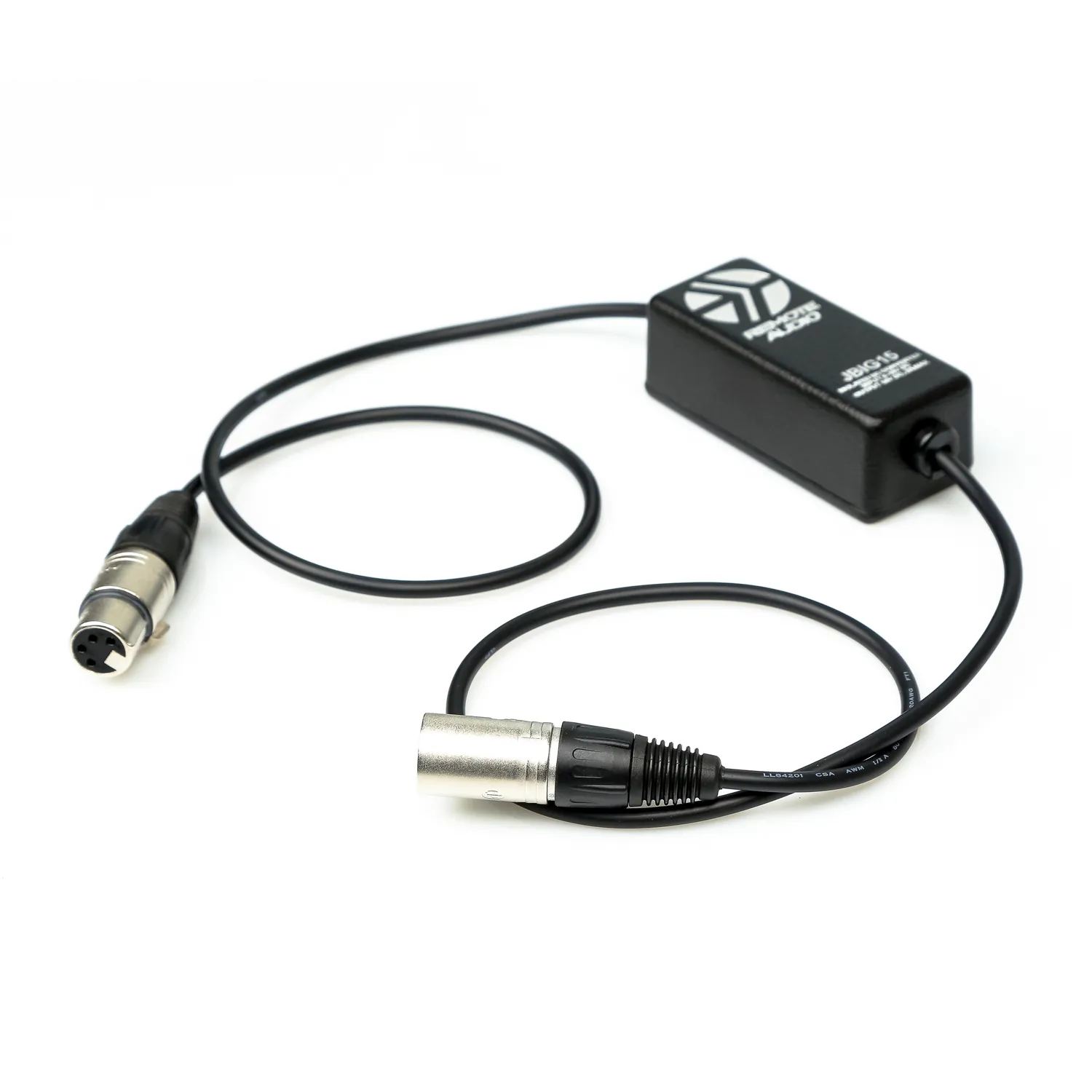 Remote Audio Big Juicer JBIG15 DC Power Converter: The converter from above with its XLR ends.