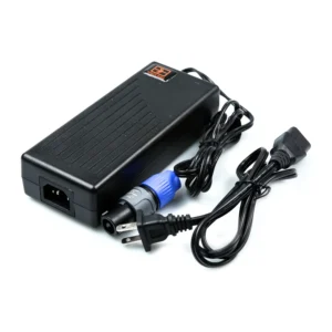 Remote Audio LIFEBOXCH4 LiFe Box Charger with Speakon: The charger from its Speakon end, with the AC power cord.