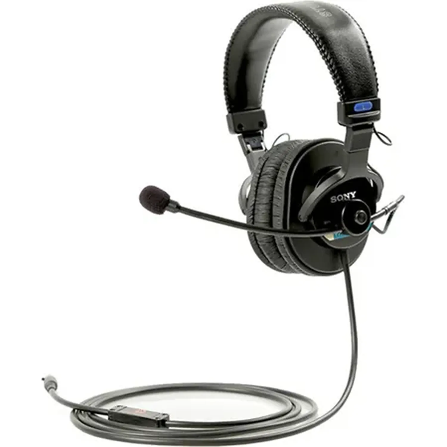 Remote Audio MDR7506HSS-S Talkback Headset, Boom Mic (Straight Cable): The headset with its boom mic and straight cable.