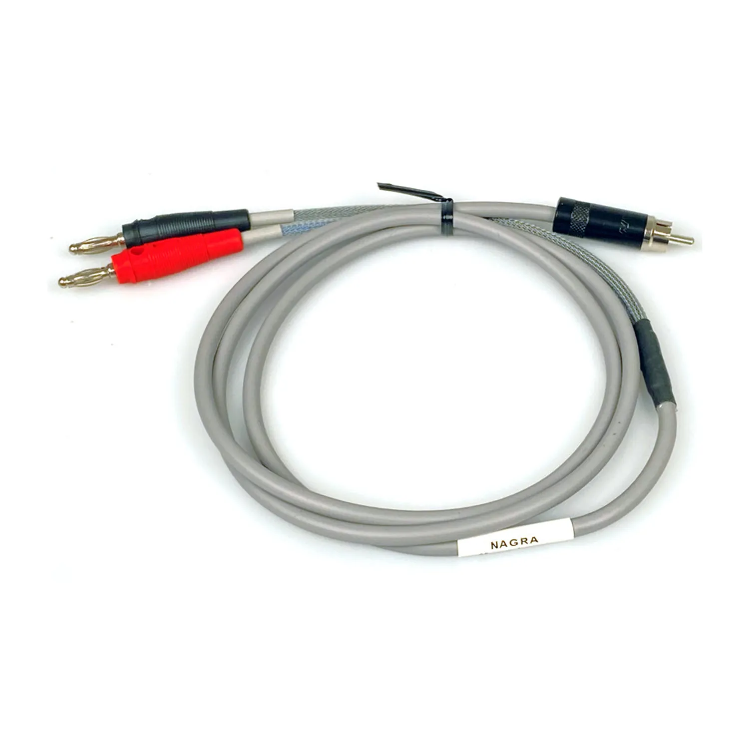 Remote Audio NAGMIRB Mono Nagra RCA Input Cable: The gray cable with its RCA and two banana plugs.